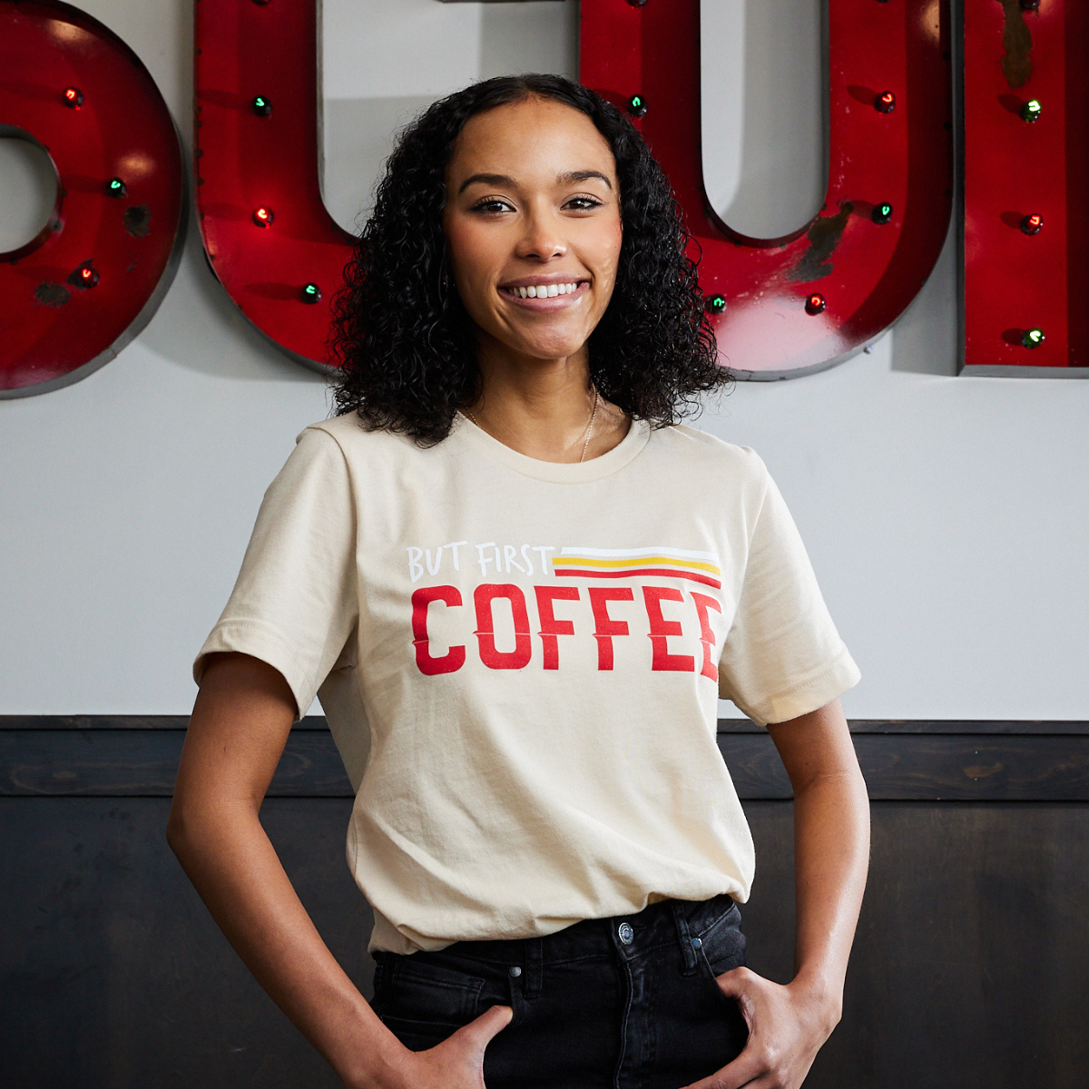 Merch page - coffee cream t